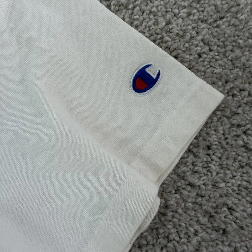 Champion Colorblock Logo Shirt Mens Large White Graphic Athletic Tee T-Shirt